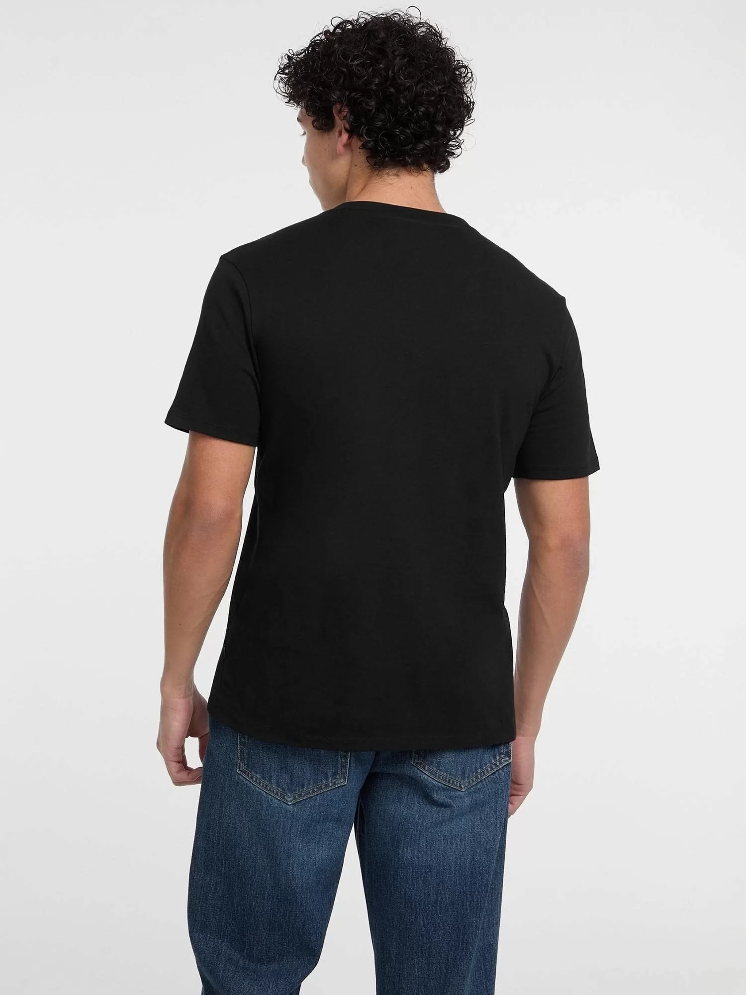 Guess Jeans GJ SS VN SLIM AMERICAN TR TEE Erkek Siyah T-shirt M4YI50K8HM0-JBLK