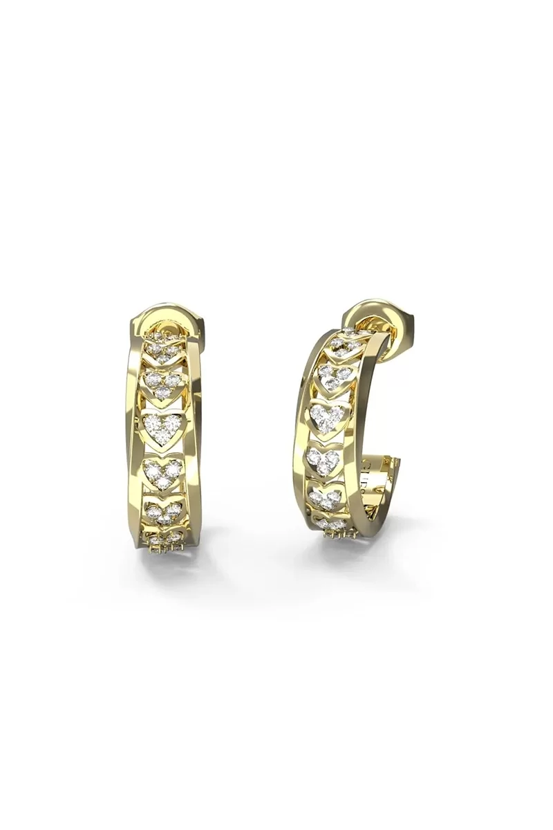 Guess Kadın Kalpli Gümüş Renkli Küpe - JGUJUBE04603JWYGTU