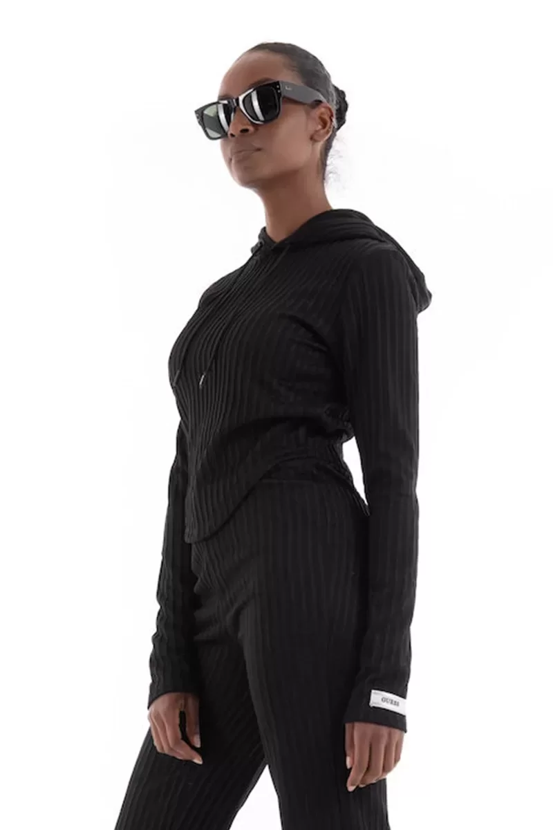 Guess ANNEKA HOODIE SWEATS Kadın Siyah Sweatshirt V4RQ03KC2U2-JBLK