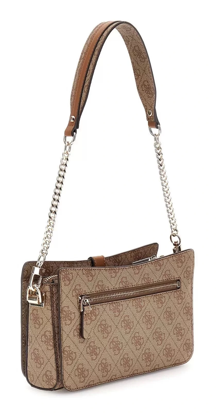 Guess ZAMIRA TOP ZIP SHOULDER BAG Kadın Kahverengi Omuz Çantası HWSG9629180-LTL