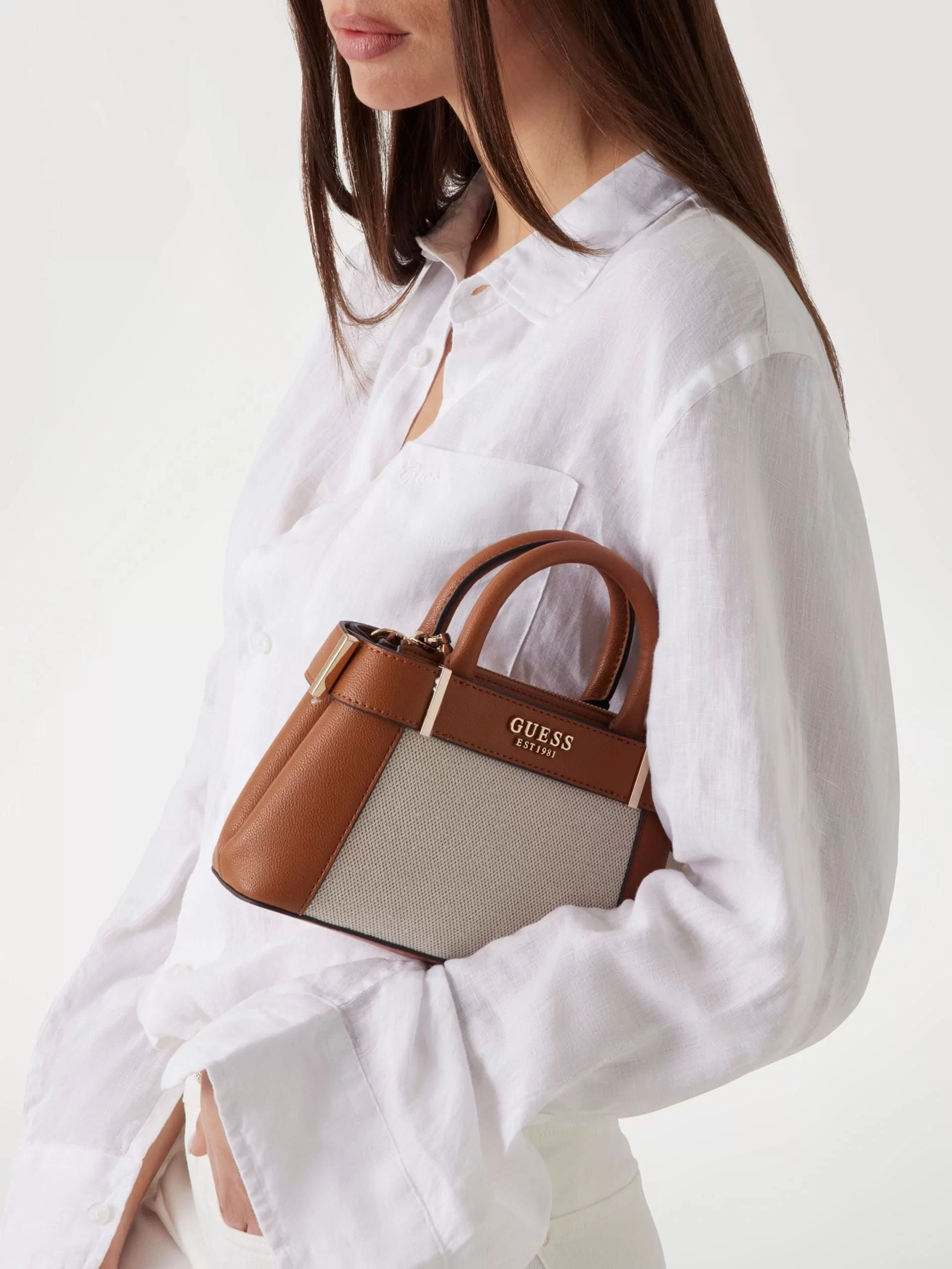 Guess Anadela Mını Satchel Kadın Çok Renkli Mini Çanta HWAG9633760-NTC