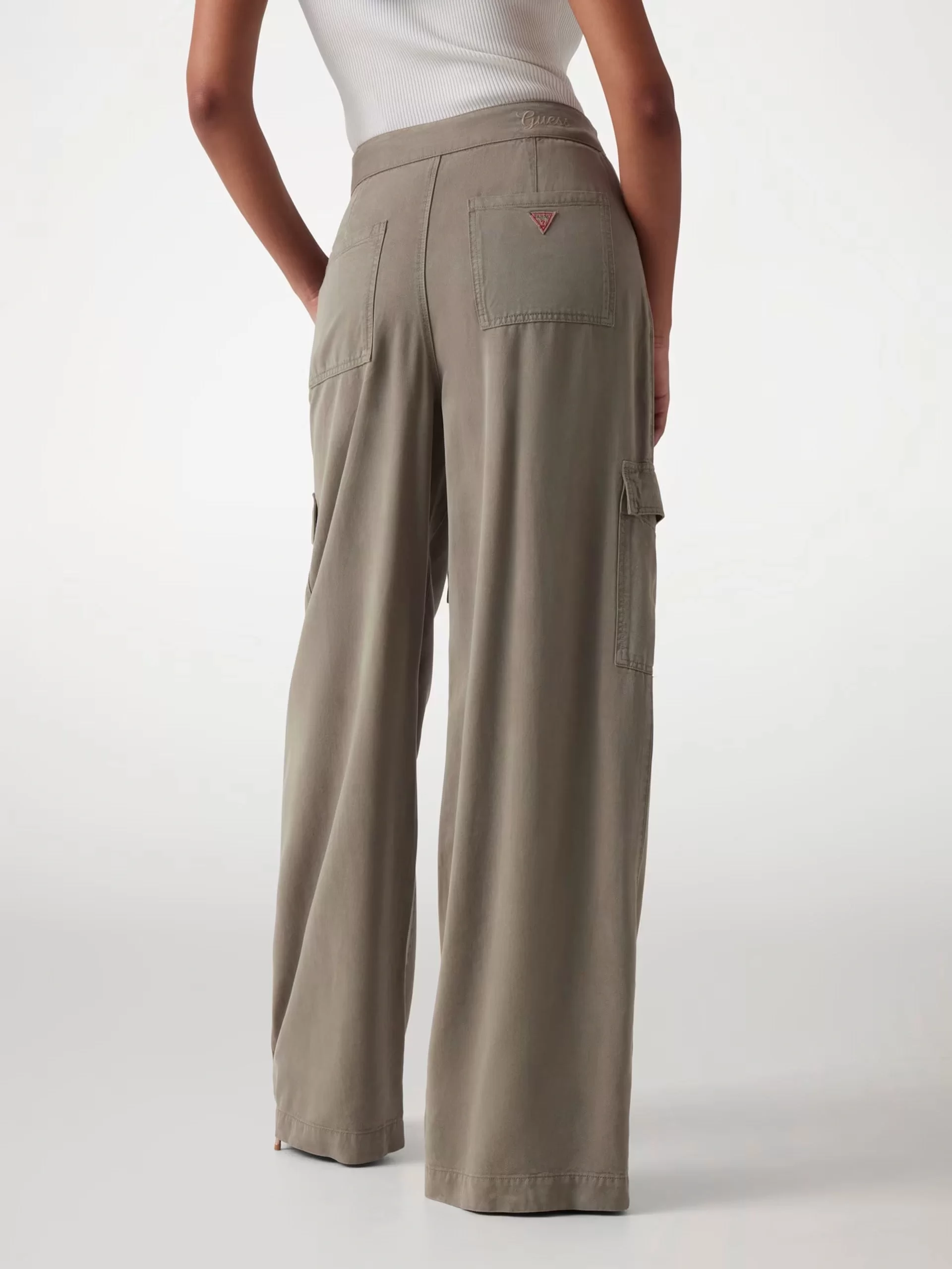 Guess Agatha Cargo Kadın Haki Pantolon W5GA1TWDP85-G9D5