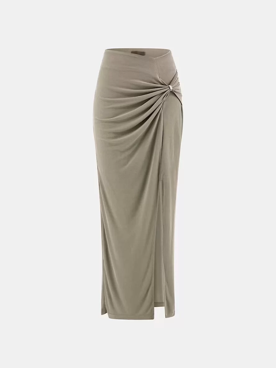 Guess Aımee Jewel Drap Skırt Kadın Haki Etek W5GD0EKAQL2-G9D5