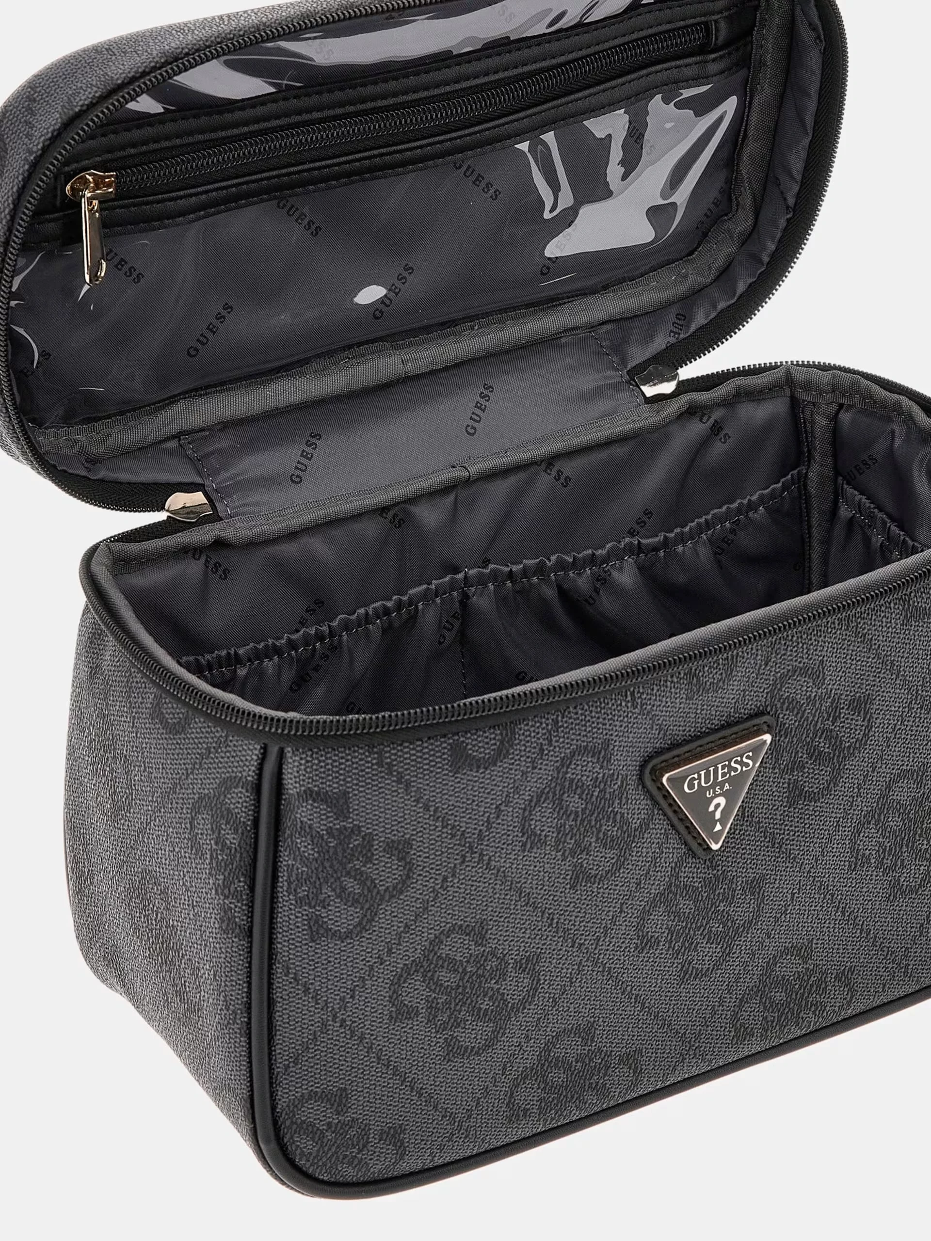 Guess BERTA TOILETRY TRAIN CASE Kadın Antrasit Makyaj Çantası TWOB8688039-CLO