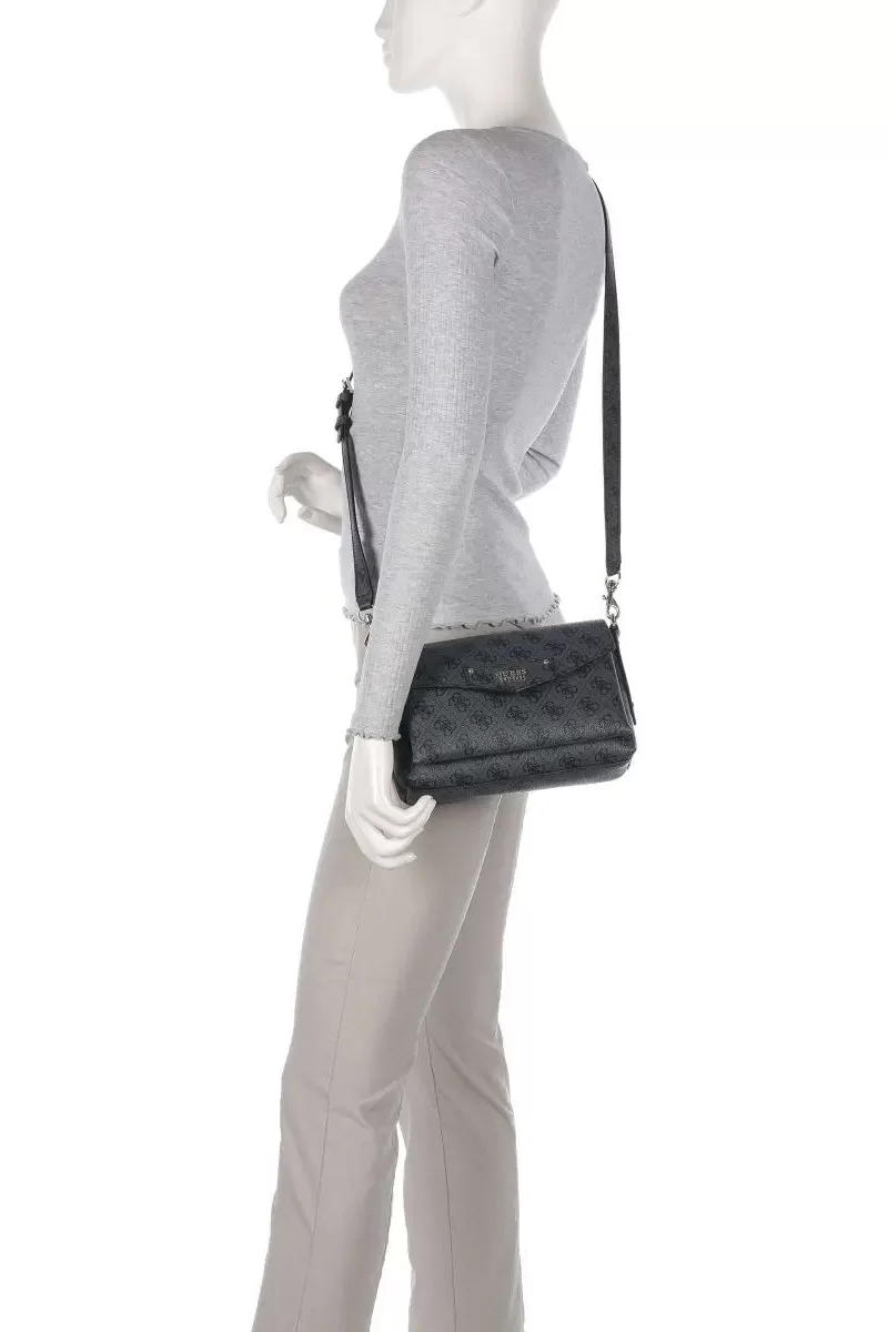 Guess Eco Brenton Flap Shoulder Bag Kadın Antrasit Omuz Çantası HWEBG839019-CLO