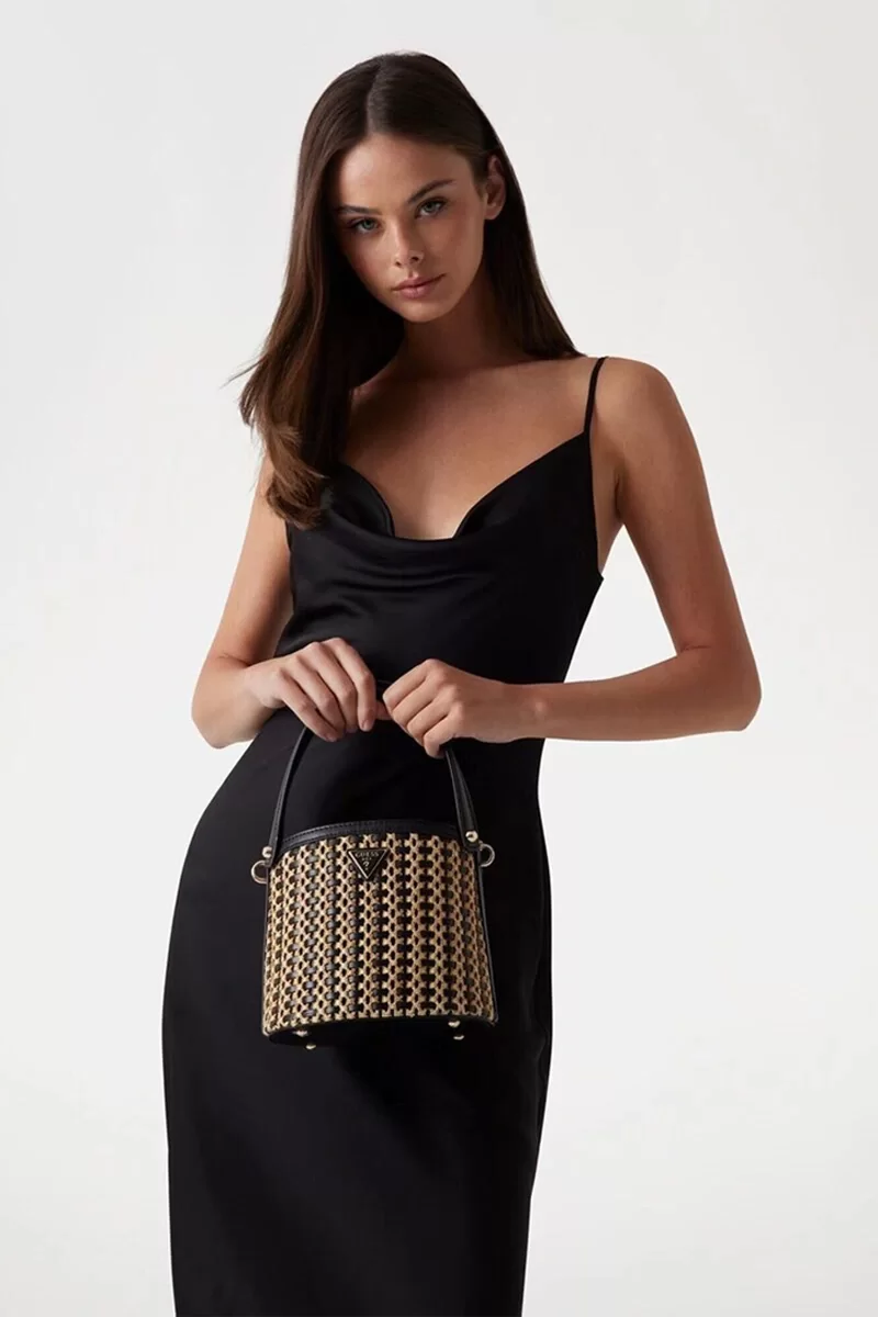 Guess ATALIA CROSSBODY BUCKET Kadın Siyah El Çantası HWWG9647030-NTB