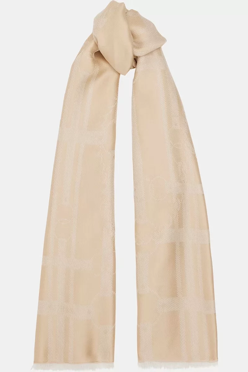 Guess SCARF JACQUARD CHAINS 80X180 Kadın Bej Şal AW5264VIS03-BEI