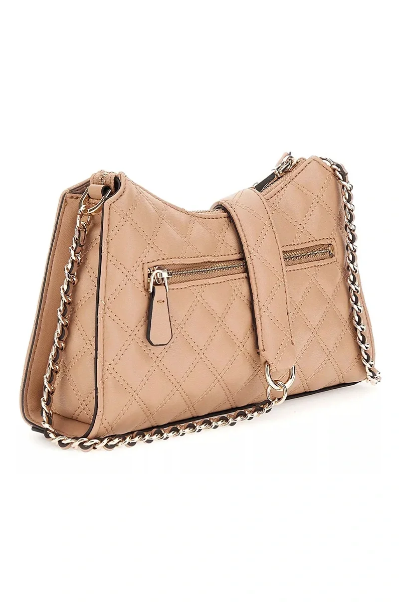 Guess GIULLY TOP ZIP SHOULDER BAG Kadın Bej Omuz Çantası HWQG8748130-BEI