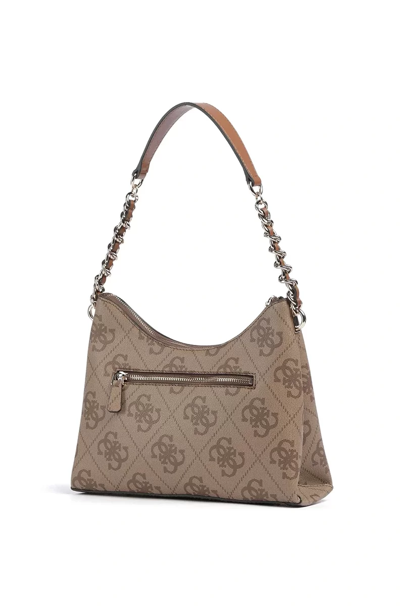 Guess IZZY TOP ZIP SHOULDER BAG Kadın Kahverengi Omuz Çantası HWOS8654010-LTL
