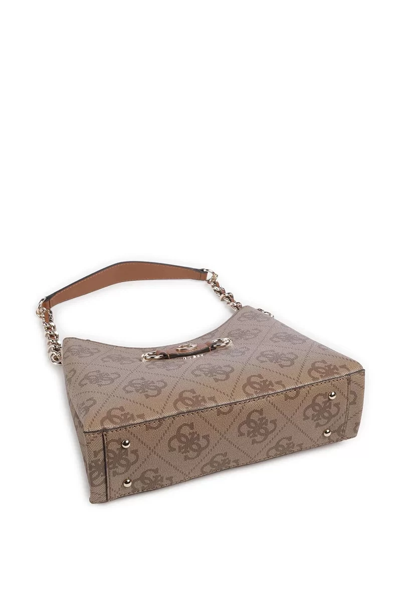 Guess IZZY TOP ZIP SHOULDER BAG Kadın Kahverengi Omuz Çantası HWOS8654010-LTL