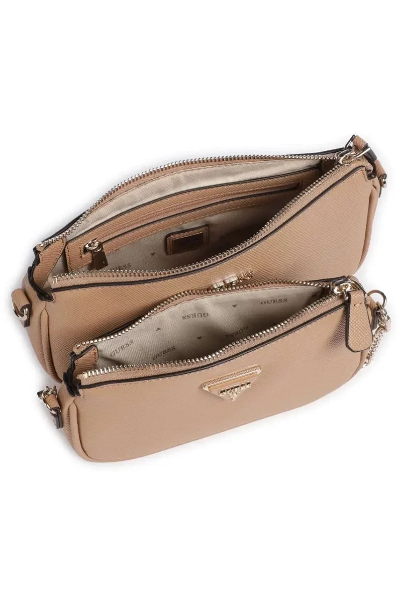 Guess NOELLE DBL POUCH CROSSBODY Kadın Bej Mini Çanta HWZG7879710-BEI
