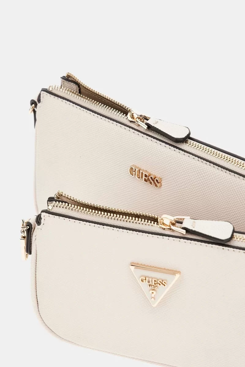 Guess NOELLE DBL POUCH CROSSBODY Kadın Ekru Mini Çanta HWZG7879710-BON
