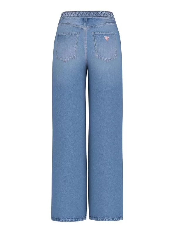 Guess WIDE LEG BRAIDED Kadın Mavi Jeans W5GA1XD5B94-F0RM