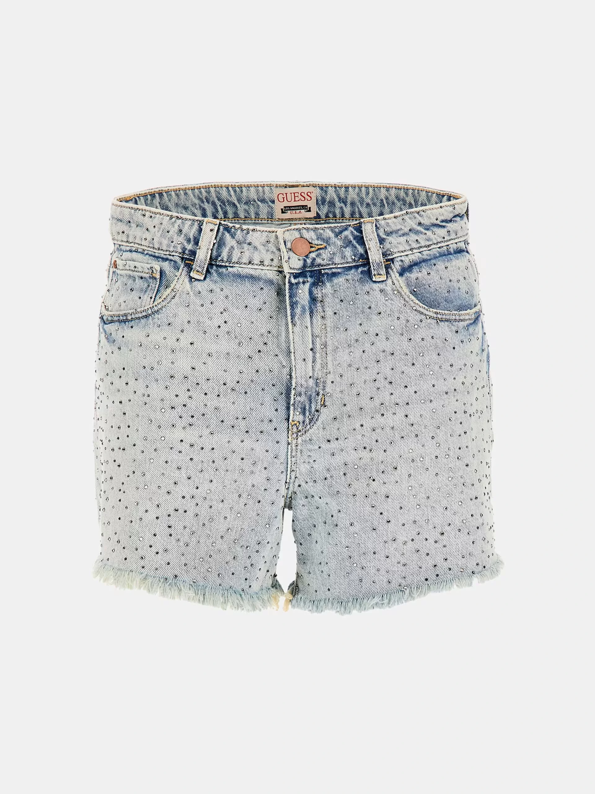 Guess Relaxed Mıdı Short Kadın Mavi Şort W5GD74D5LQ2-GRBG