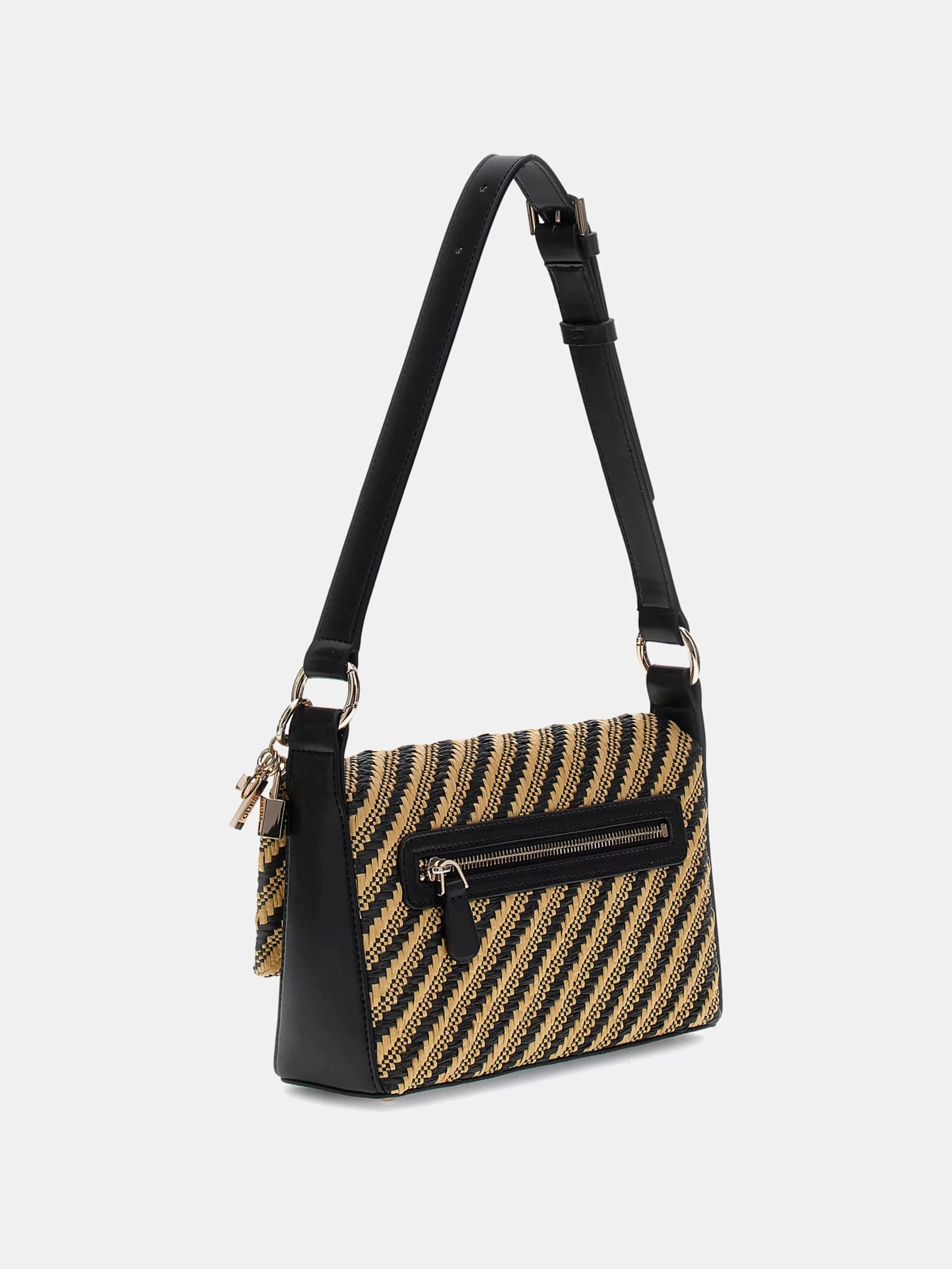 Guess SIMONA FLAP SHOULDER BAG Kadın Siyah Omuz Çantası HWWG9210190-NTB