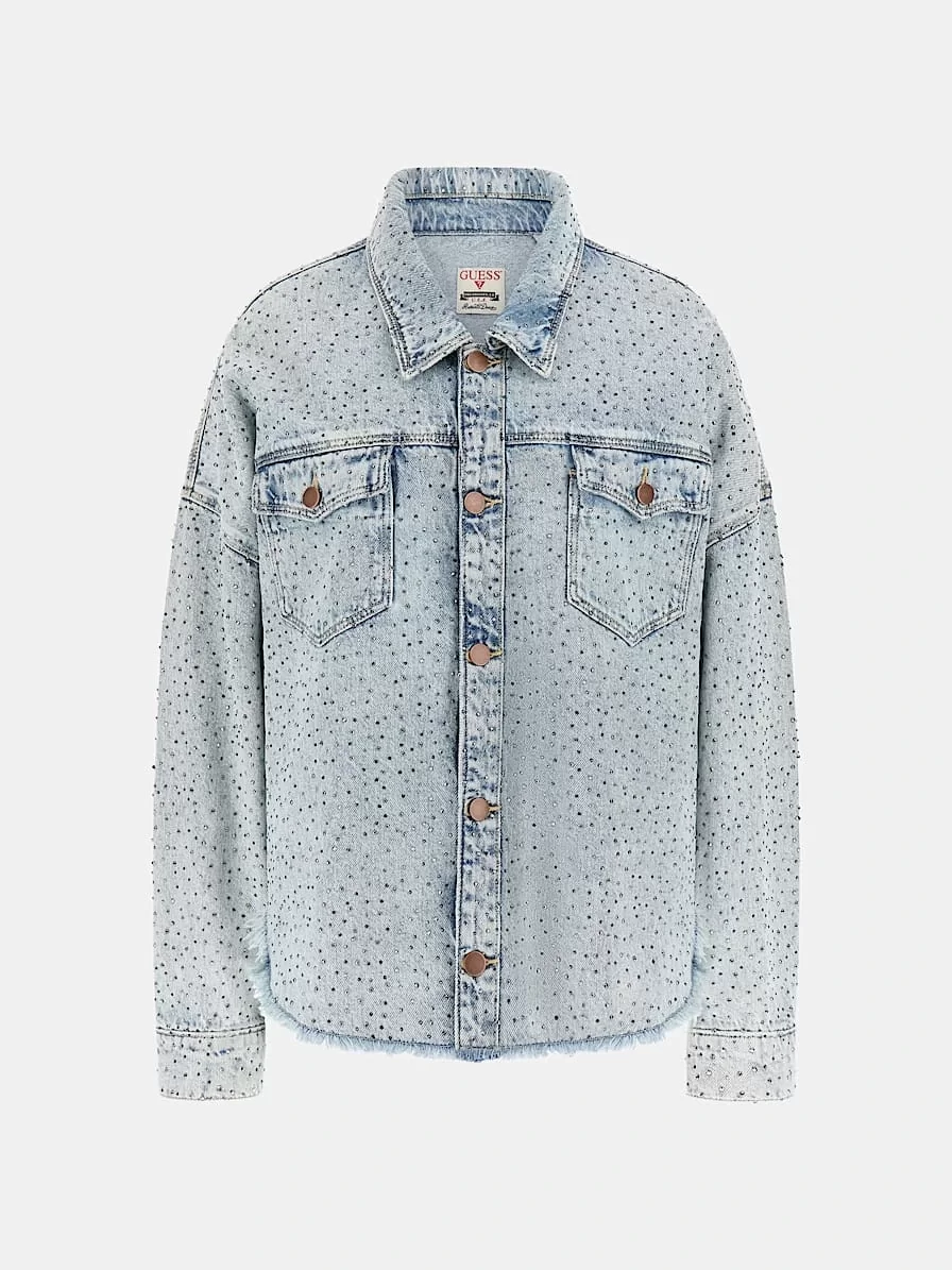 Guess WESTERN SHACKET Kadın Mavi Ceket W5GN90D5LQ2-GRBG