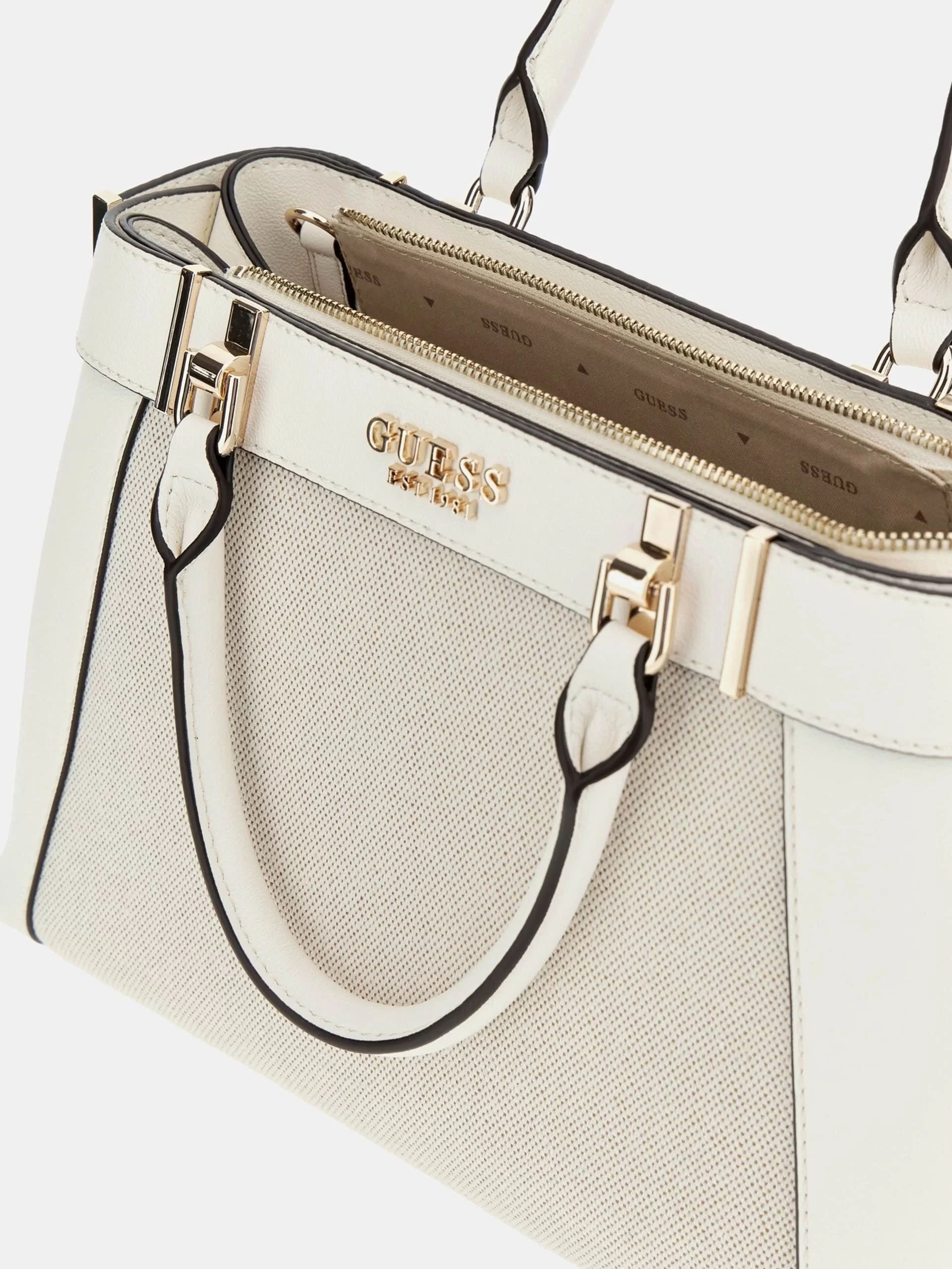 Guess Anadela 3 Comp Satchel Kadın Beyaz El Çantası HWAG9633060-NRI