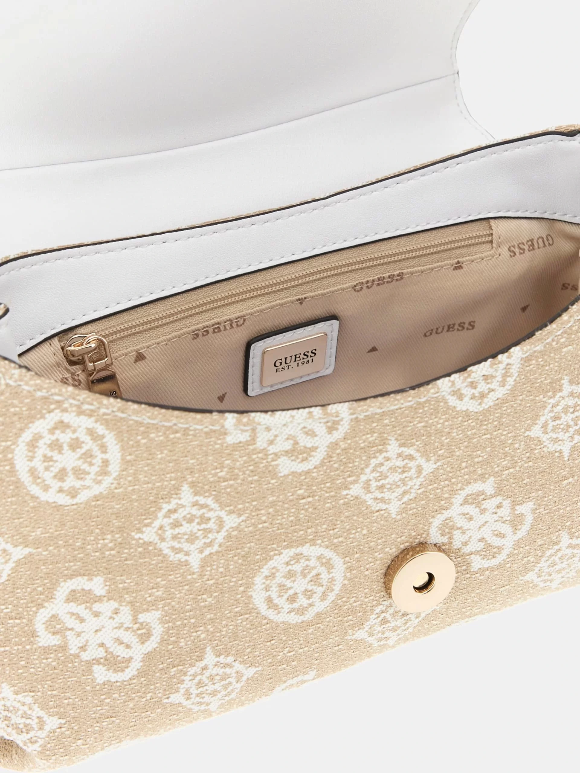 Guess BEYZA FLAP SHOULDER BAG Kadın Beyaz Omuz Çantası HWJG9627190-WLO