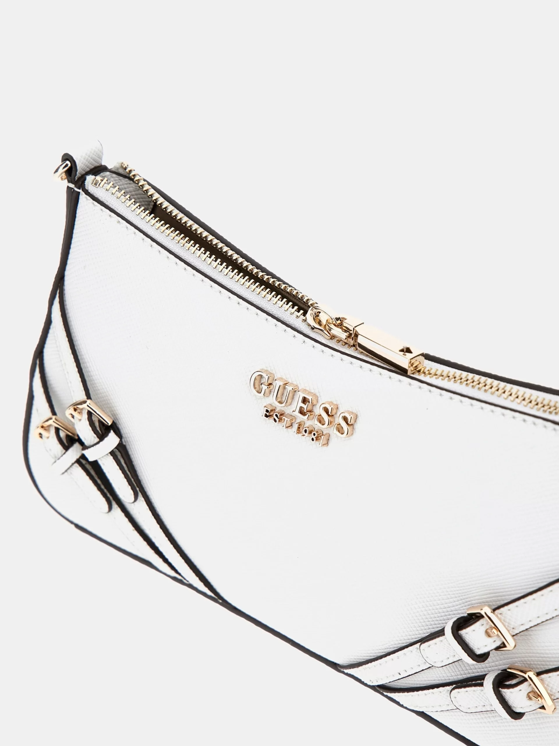 Guess BRAMINA TOP ZIP SHOULDER Kadın Beyaz Omuz Çantası HWZG9636180-WHI