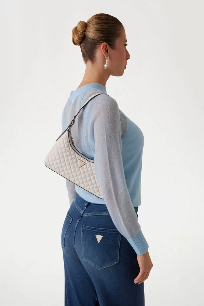 Guess ECO RIANEE SHOULDER BAG Kadın Krem Omuz Çantası HWEQG954117-STO