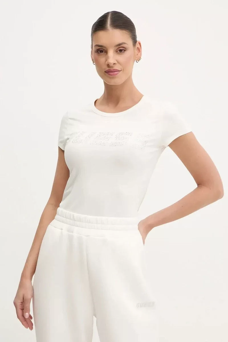 Guess New Kıara Ss T-Shırt Kadın Beyaz T-Shirt V5GI20J1314-G018