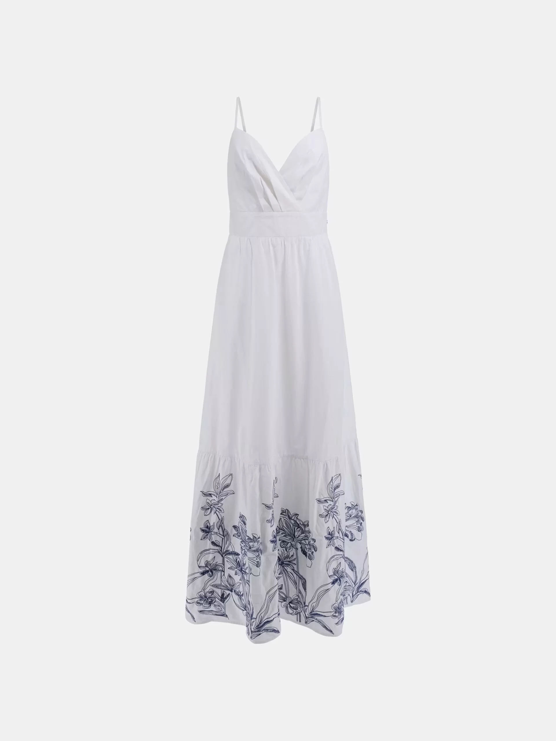 Guess BLANCHE PLACE EMBRO LONG DRESS Kadın Beyaz Elbise W5GK26WH580-G011