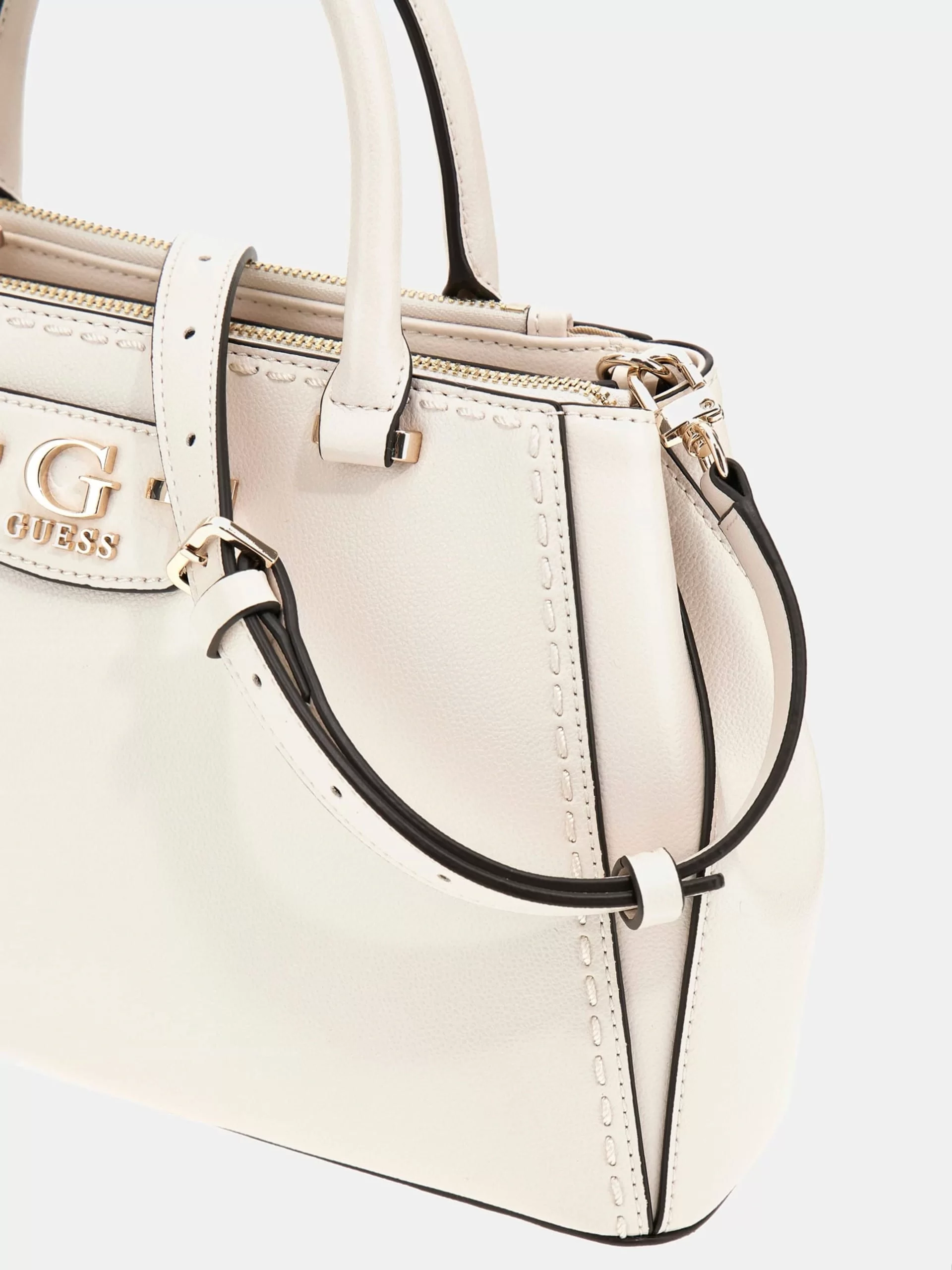 Guess NASTRA SOCIETY SATCHEL Kadın Beyaz El Çantası HWBG9637060-OFF