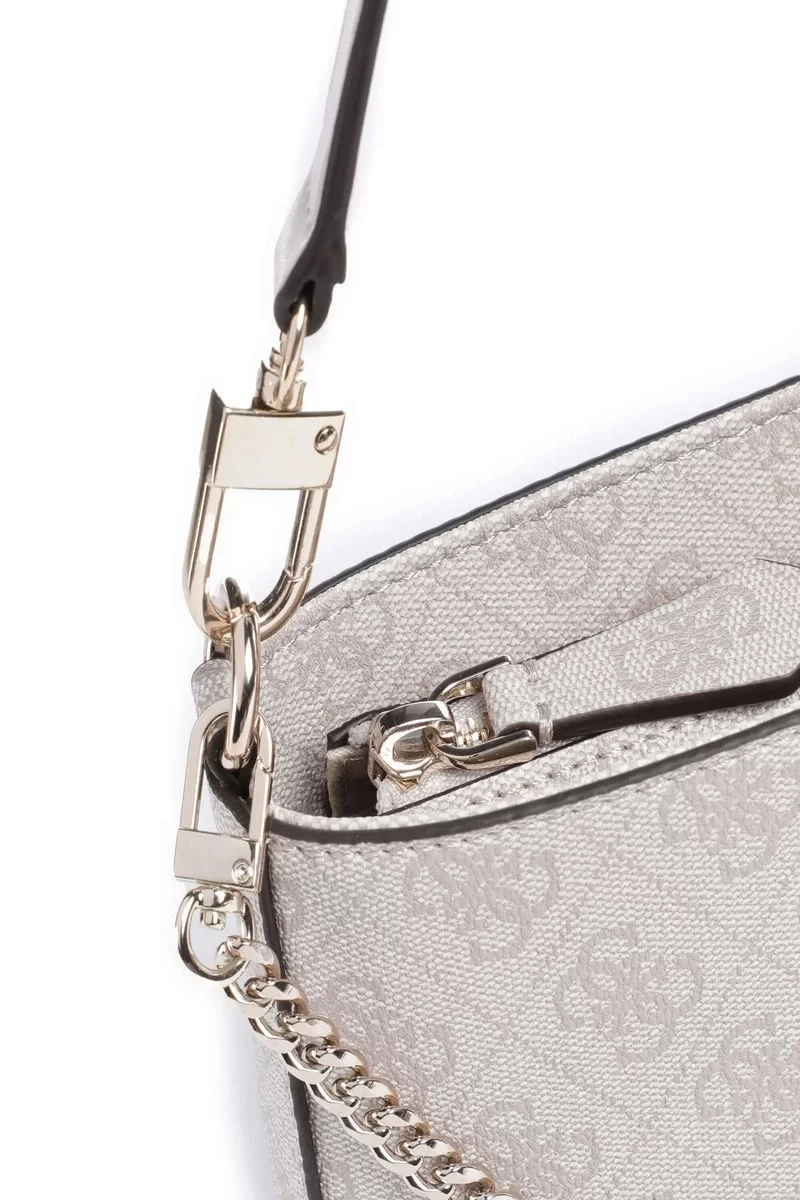 Guess NOELLE MINI TOP ZIP SHOULDER Kadın Krem Omuz Çantası HWBD7879720-DVL