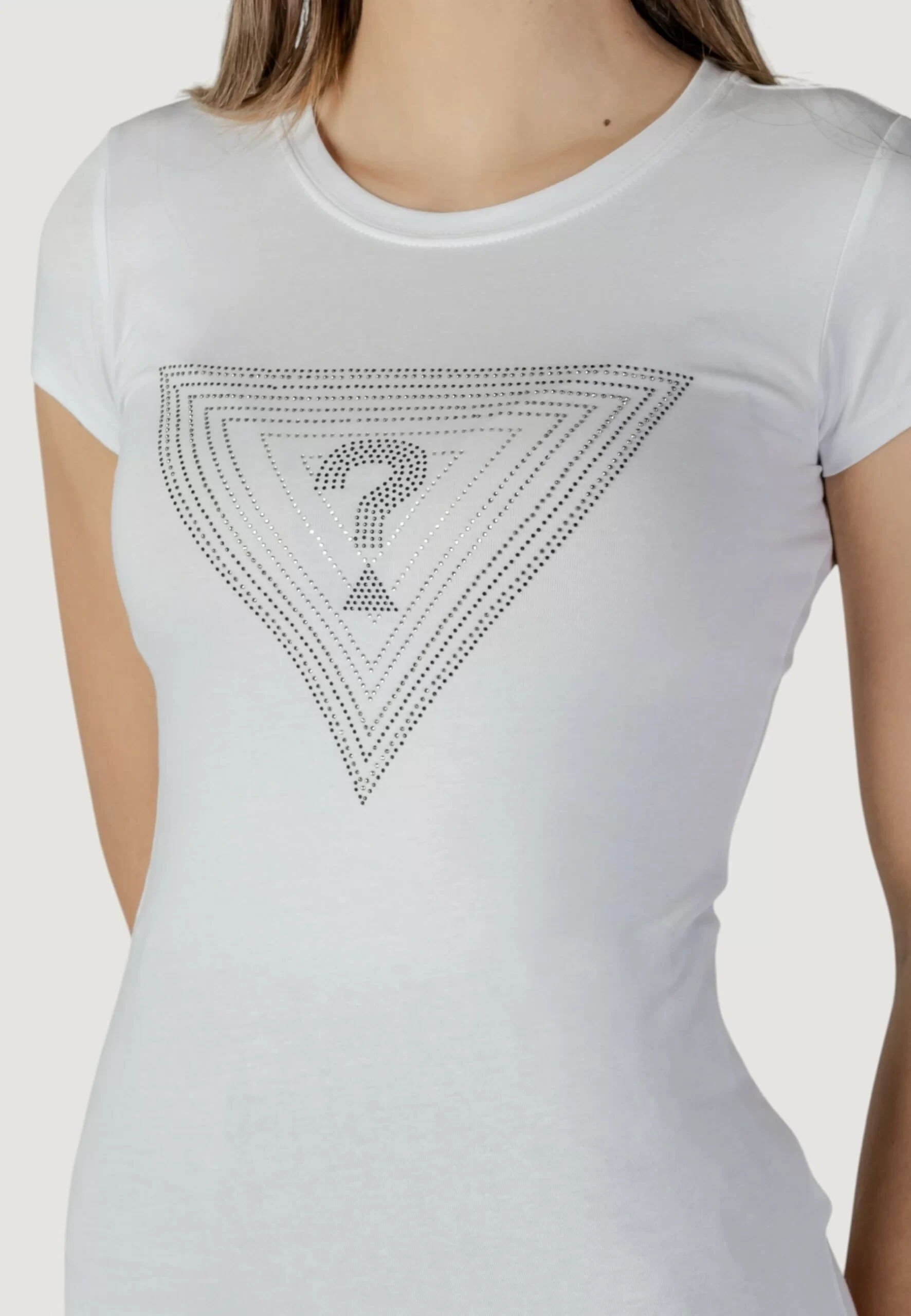 Guess SS TRIANGLE OMBRE R3 TEE Kadın Beyaz T-shirt W5GI43KA0Q1-G011
