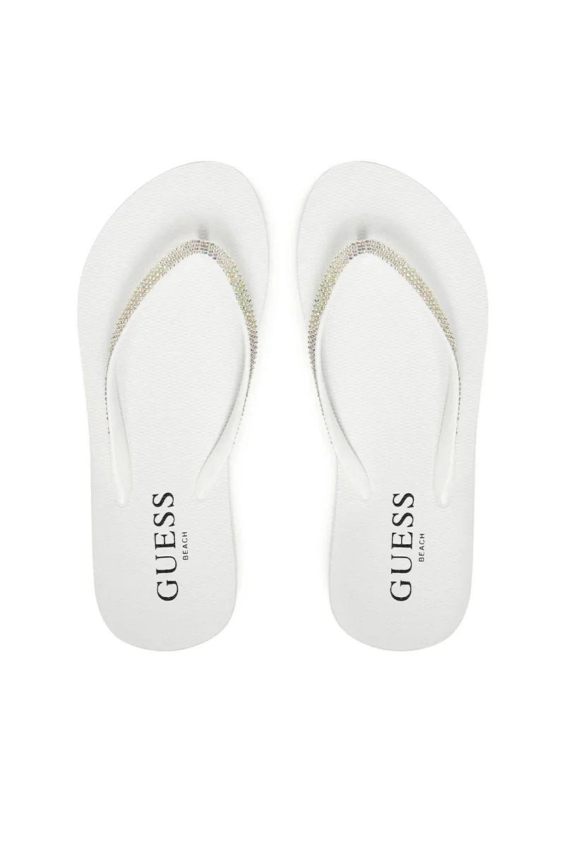 Guess FLIP FLOP RHINESTONE Kadın Beyaz Terlik E5GZ05BB00F-G011