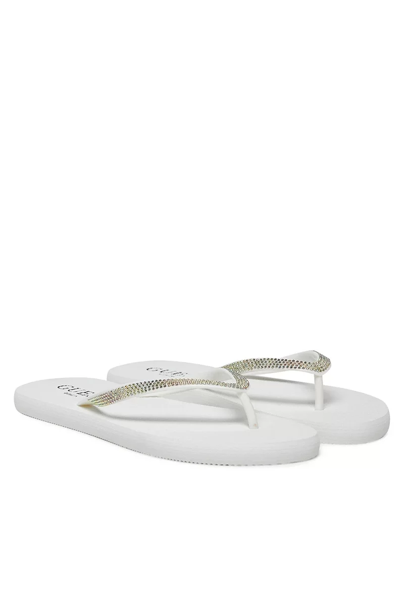 Guess FLIP FLOP RHINESTONE Kadın Beyaz Terlik E5GZ05BB00F-G011