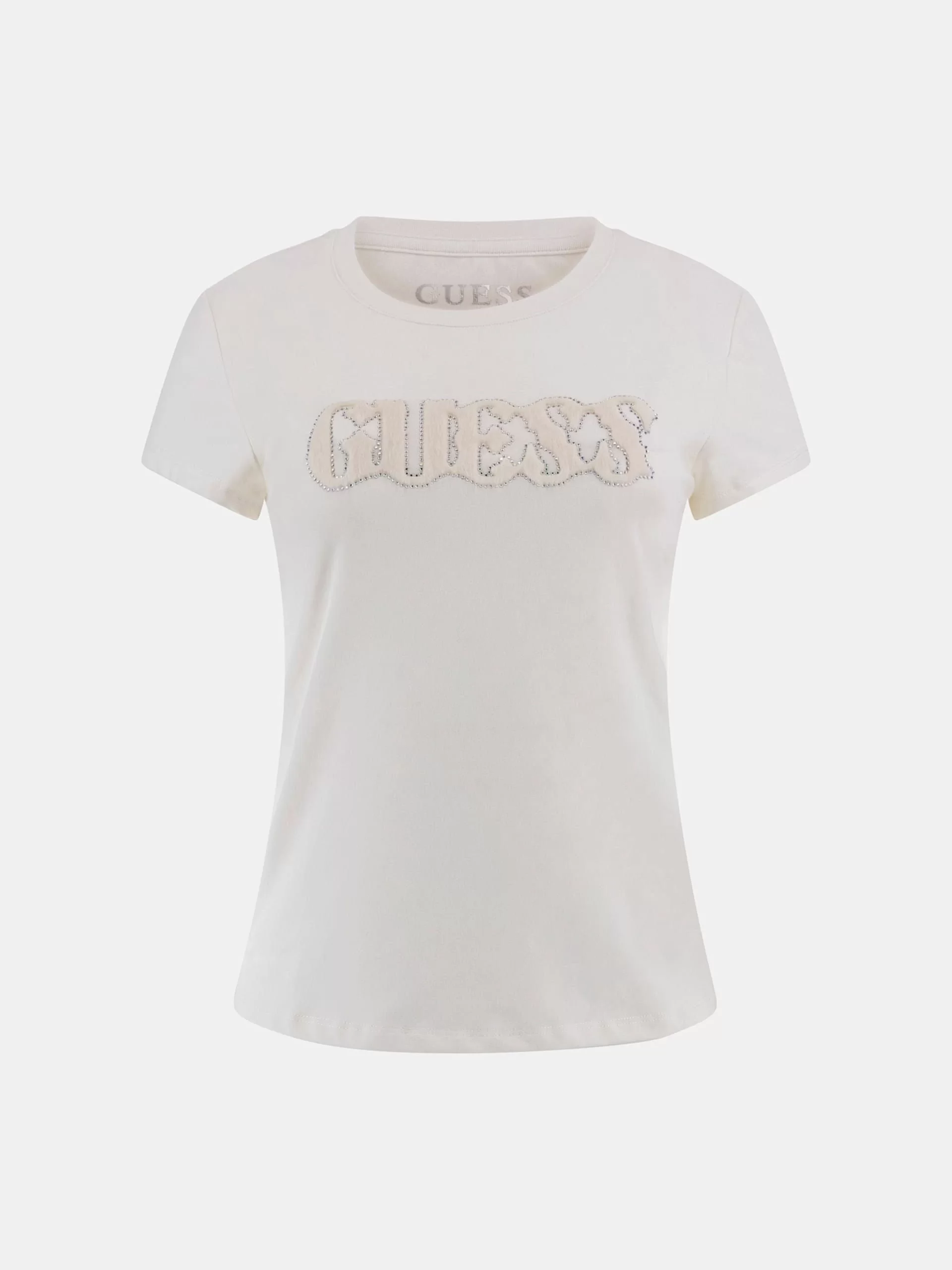 Guess SS PONY HAIR LOGO R5 TEE Kadın Beyaz T-shirt W5GI42J1314-G012