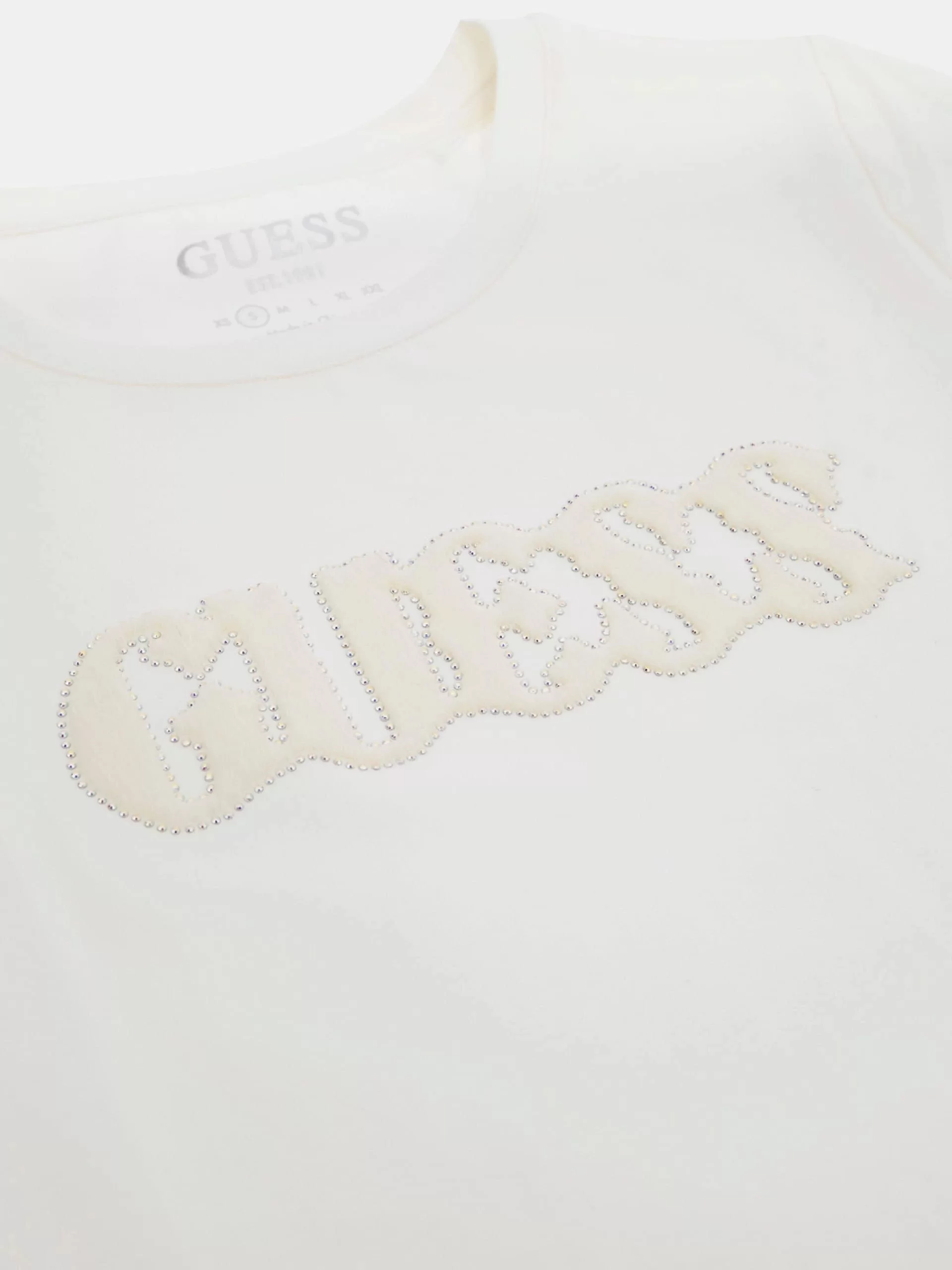 Guess SS PONY HAIR LOGO R5 TEE Kadın Beyaz T-shirt W5GI42J1314-G012