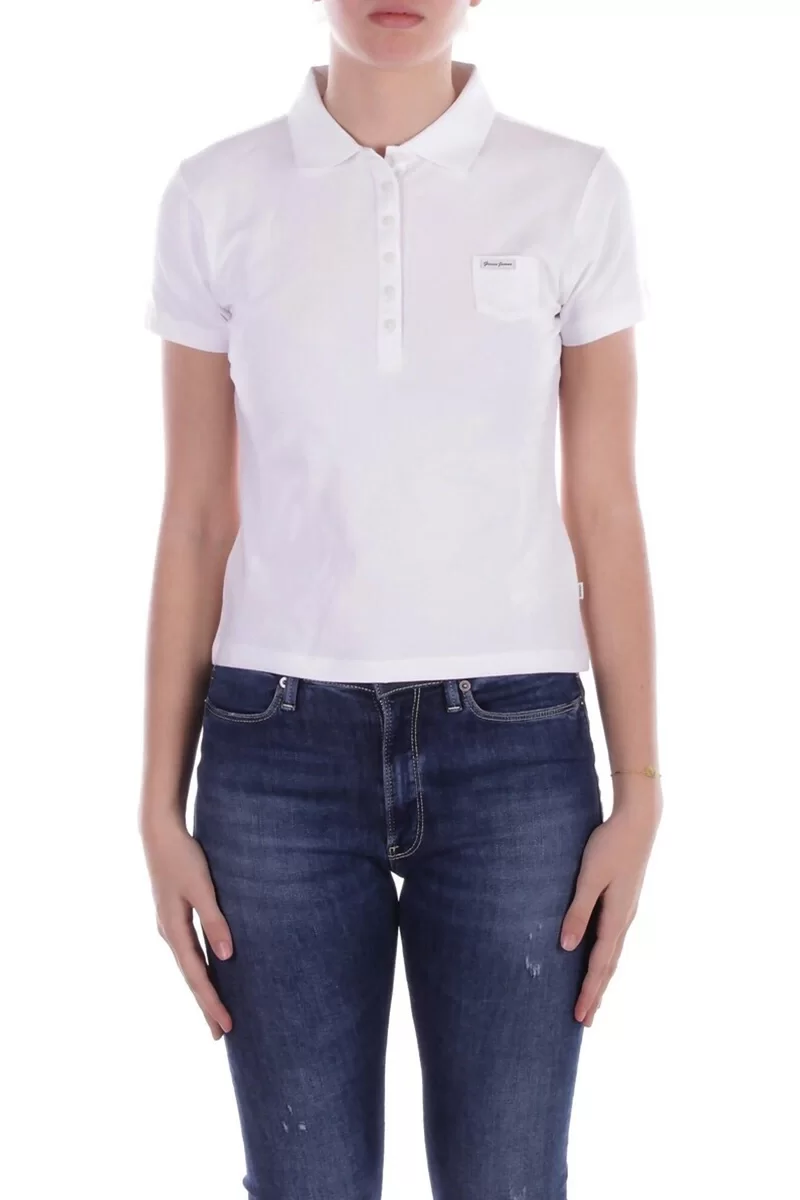 Guess jeans Gj Ss Slım Polo Kadın Beyaz T-Shirt W5GP73KCYR1-G011