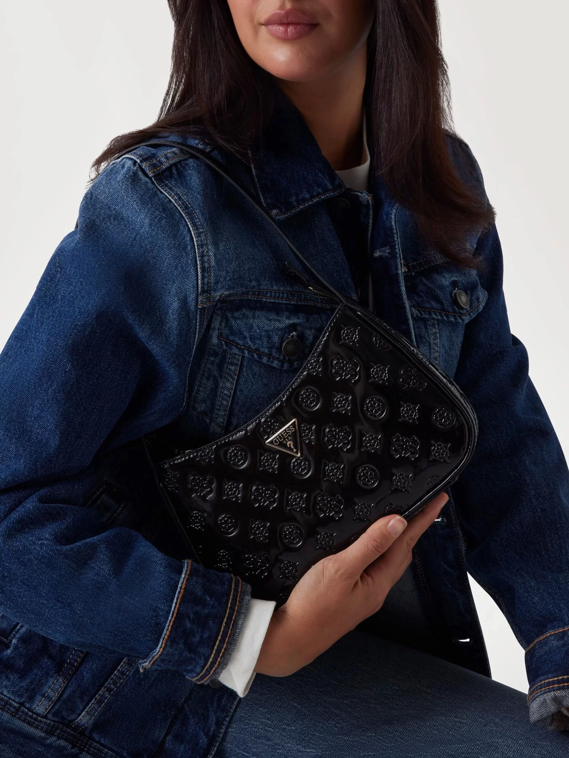 Guess Arnela Top Zıp Shoulder Bag Kadın Siyah Omuz Çantası HWTV9496170-BLO