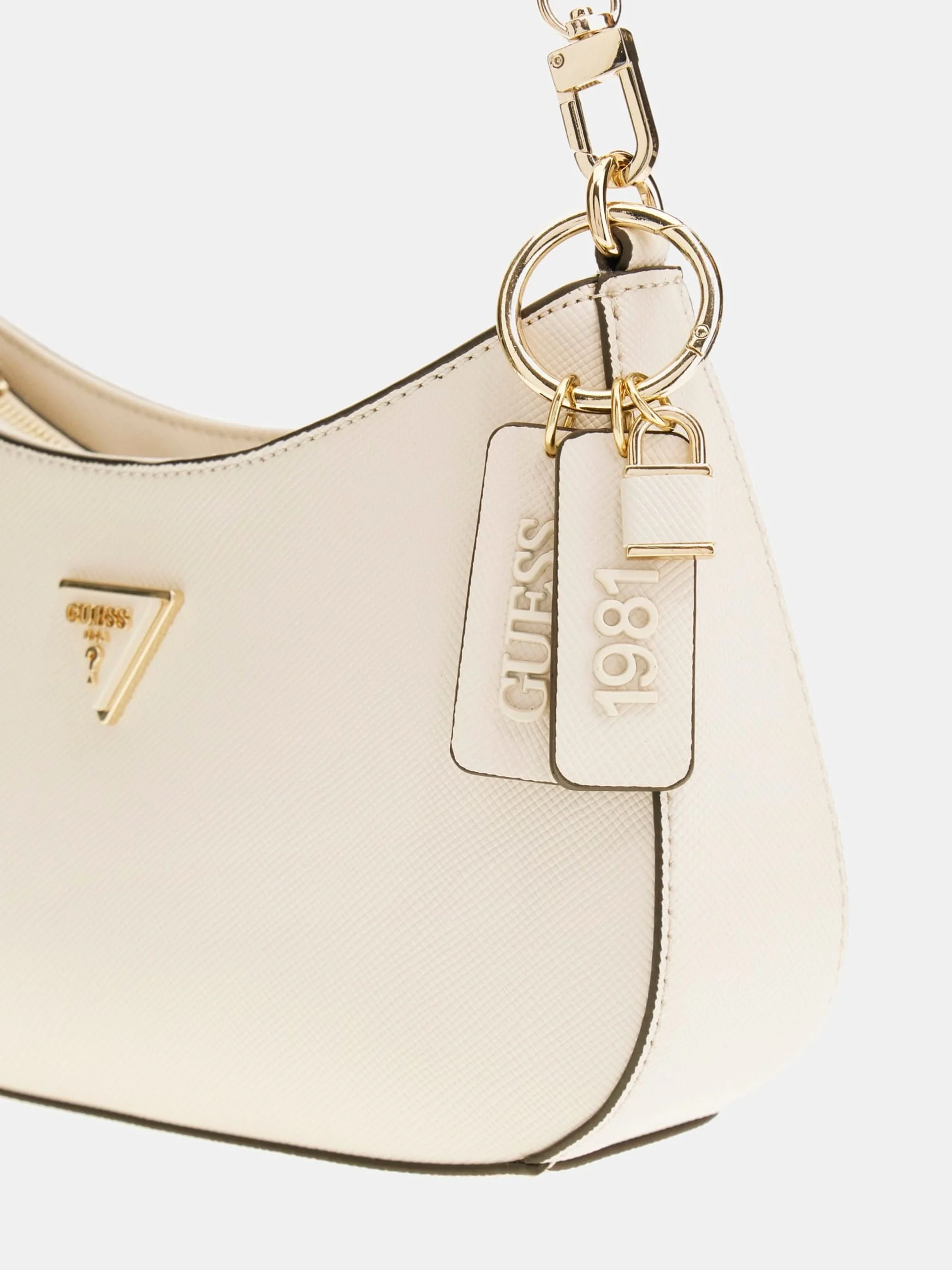 Guess NOELLE TOP ZIP SHOULDER BAG Kadın Ekru Omuz Çantası HWZG7879180-BON