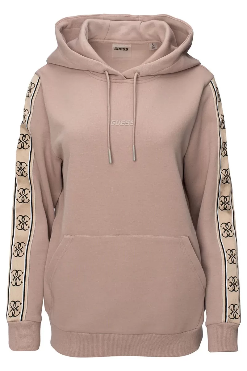 Guess Carla Hooded Sweatshırt Kadın Pudra Sweatshirt V4YQ11KB3P2-G4Q9
