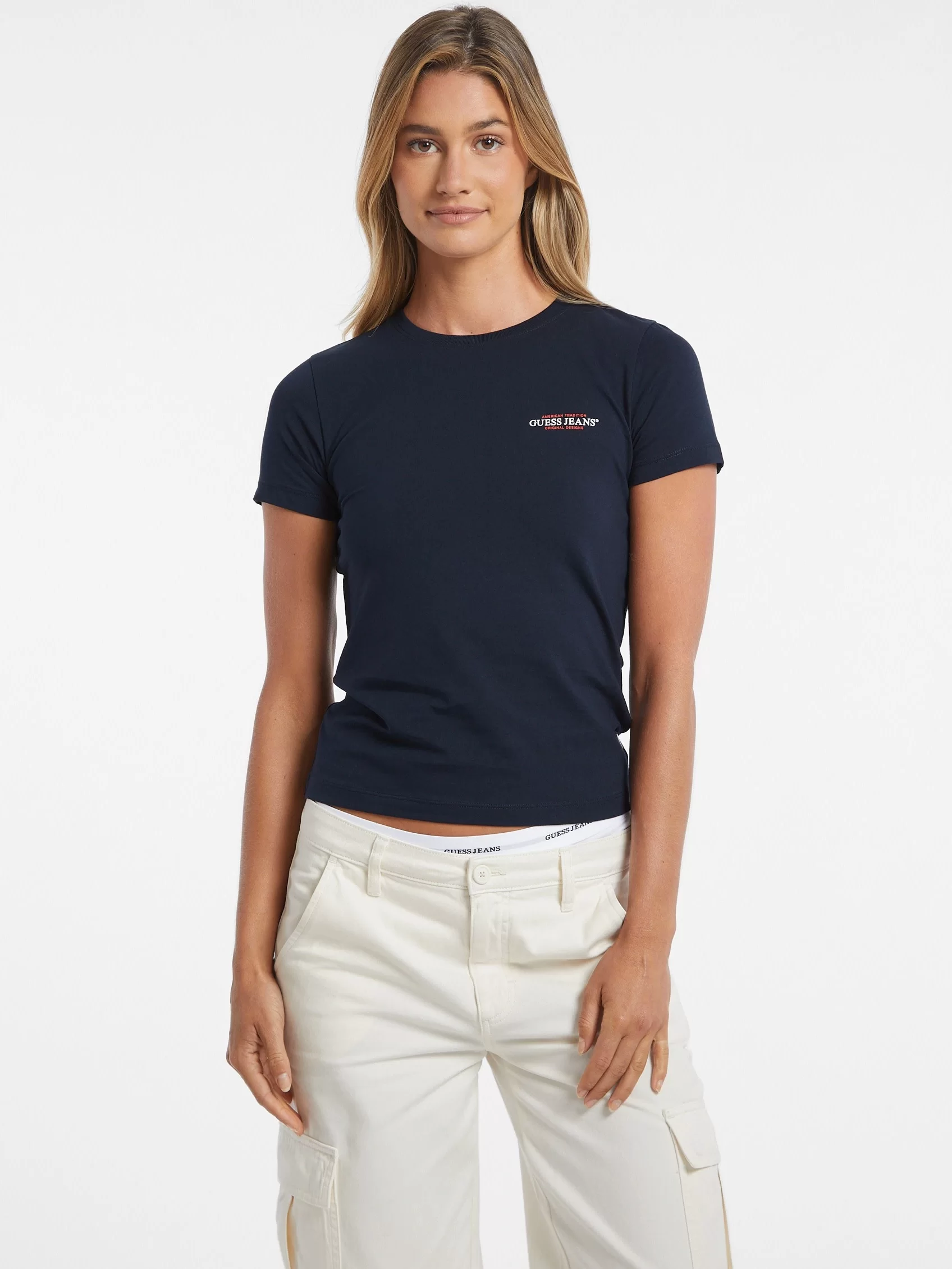Guess GJ SS CN SLIM MINI A Kadın Siyah T-shirt W4YI02J1314-A71W