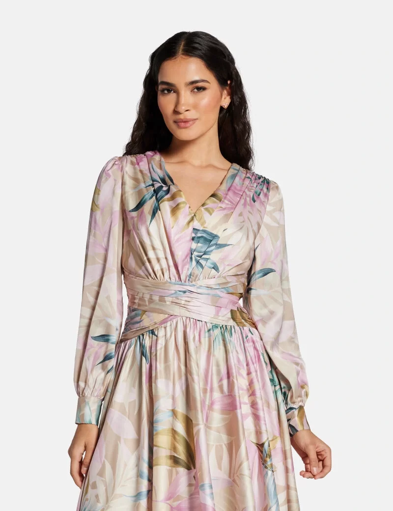 Guess HELENE MAXI DRESS Kadın Çok Renkli Elbise W5PK1UWD8G2-P8HR