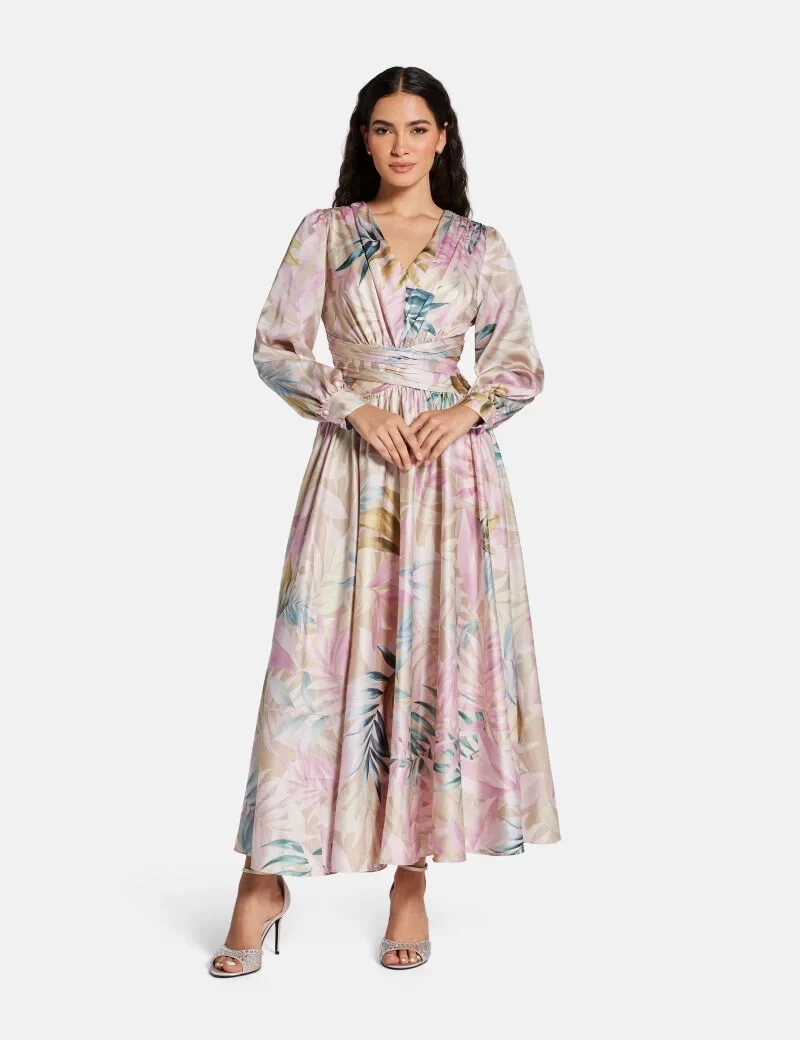 Guess HELENE MAXI DRESS Kadın Çok Renkli Elbise W5PK1UWD8G2-P8HR