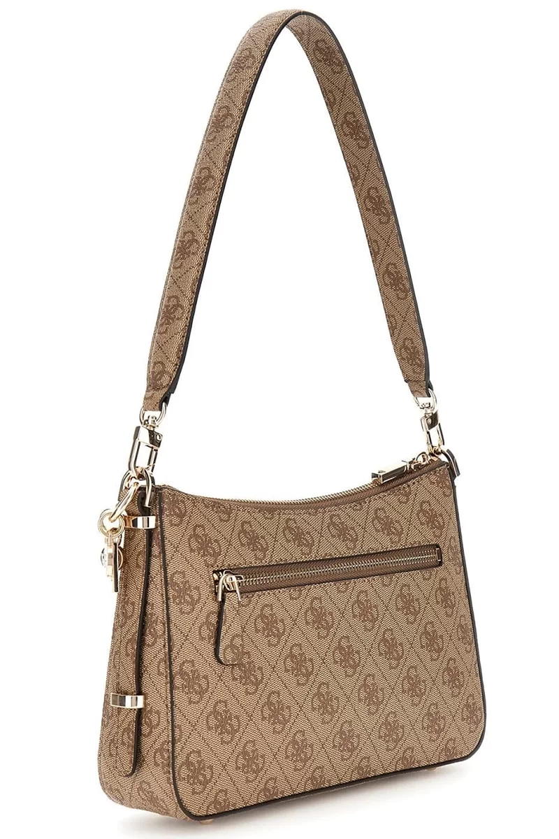 Guess Eco Erıca Top Zıp Shoulder Bag Kadın Kahverengi Omuz Çantası HWESG951018-LTL