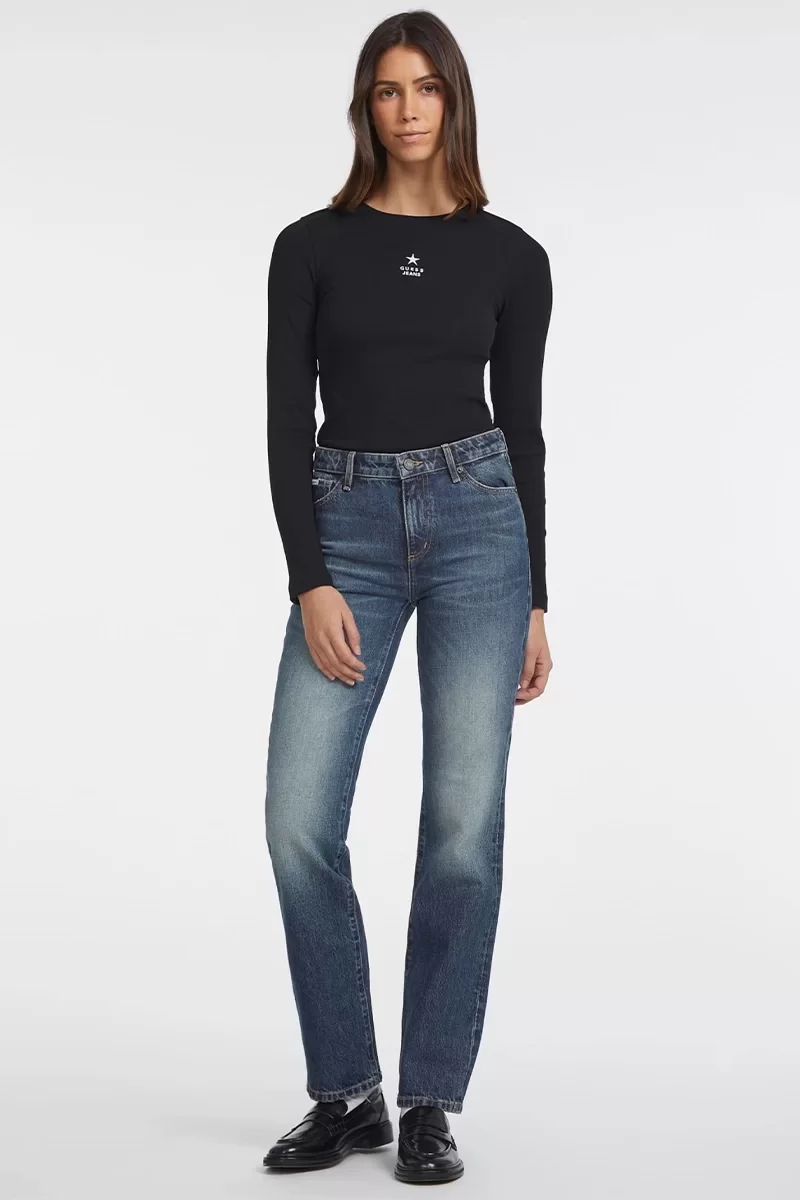 Guess Jeans GJ G08 MID RISE STRA Kadın Mavi Jeans W4YA98D5FC1-GJEW