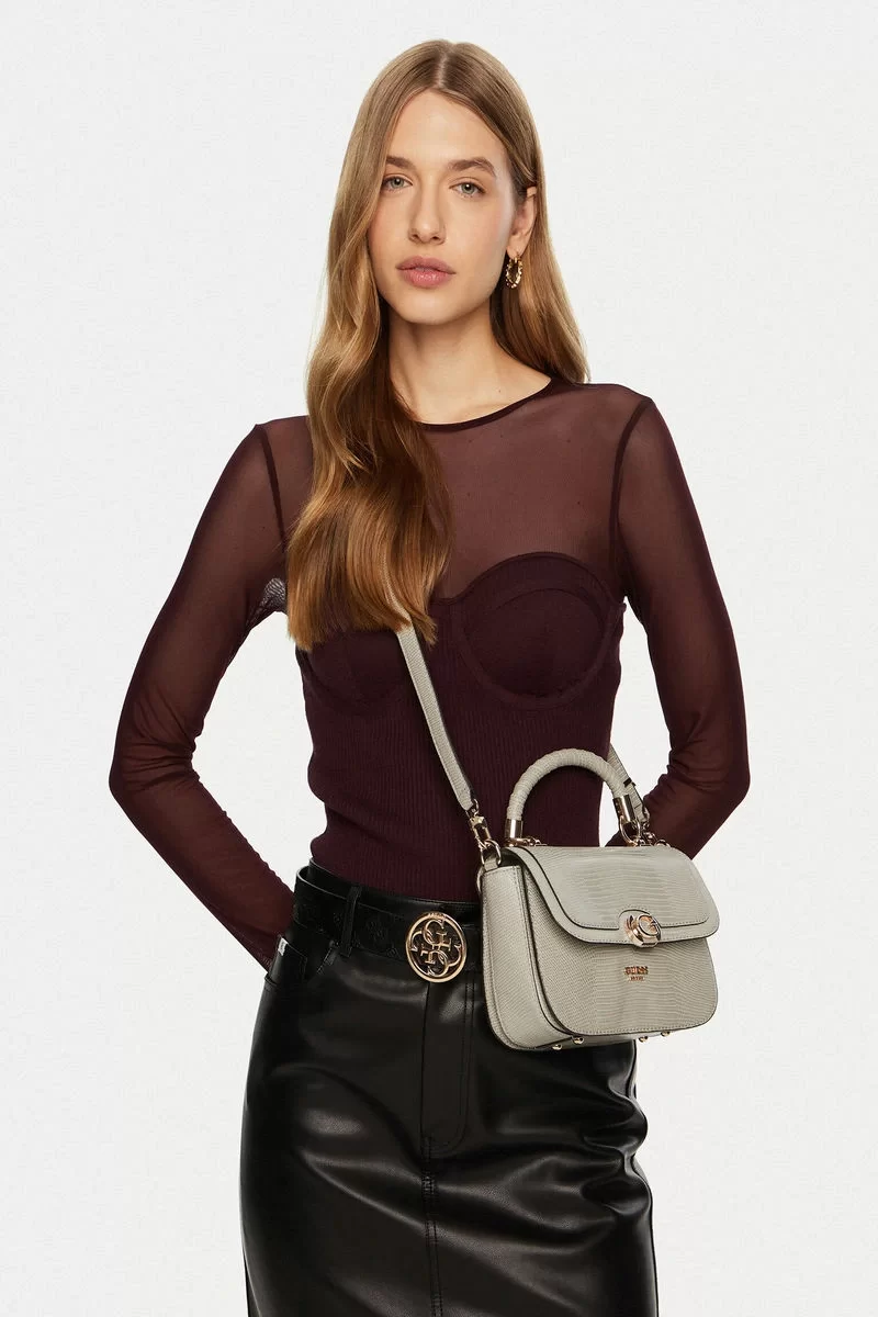 Guess ORLINA TOP HANDLE FLAP Kadın Gri Çapraz Çanta HWKG9531200-TAU
