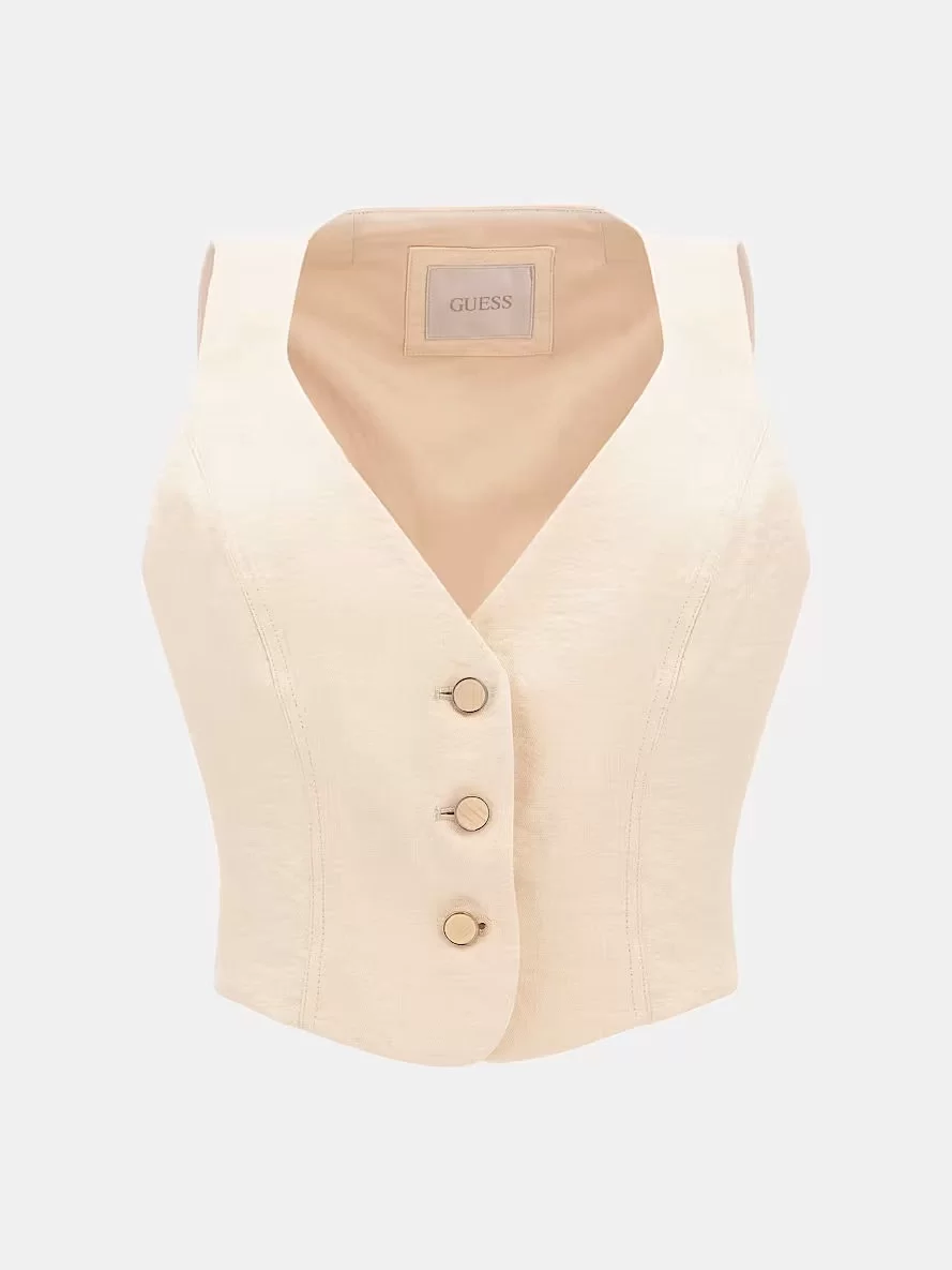 Guess CAMILLE PERFECT VEST Kadın Bej Yelek W5GH71WH5F0-F14Z