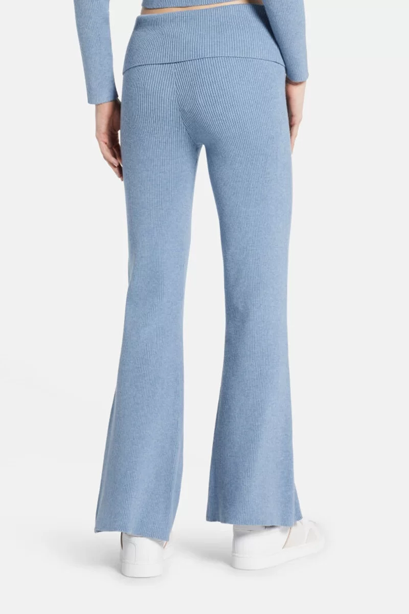 Guess Foldover Rıb Flare Nına Pant Kadın Mavi Pantolon W4BB53Z3K92-F7JO