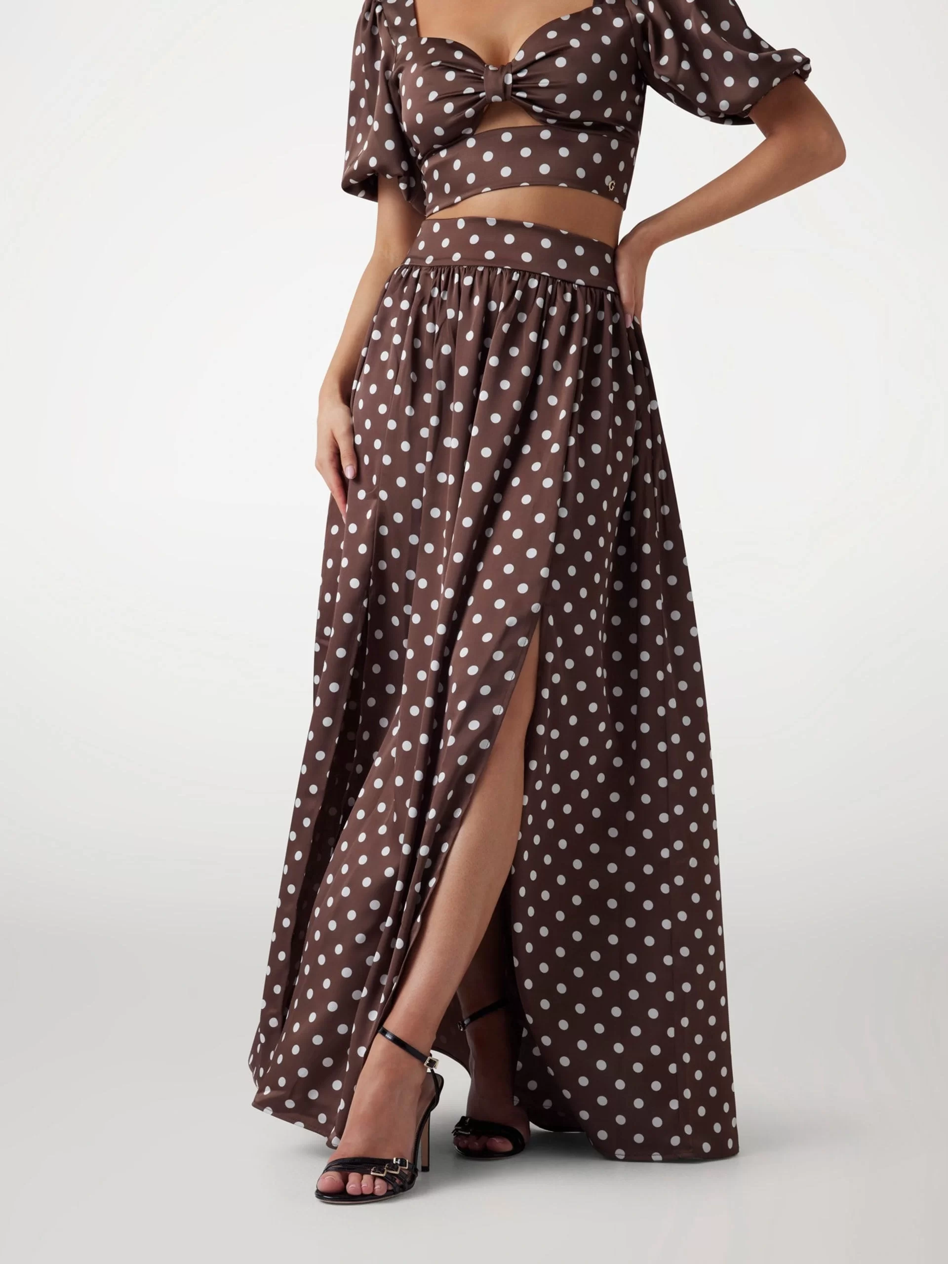 Guess JULIETTE MAXI SKIRT Kadın Kahverengi Etek W5PD3NWG280-FNIB