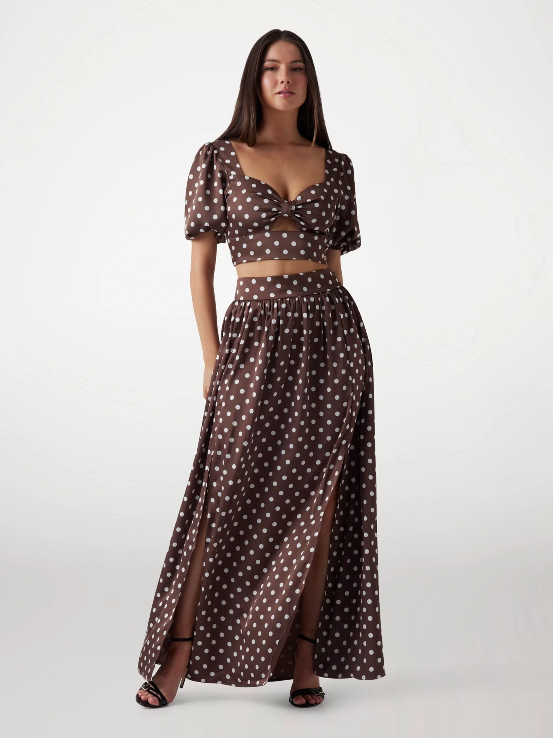 Guess JULIETTE MAXI SKIRT Kadın Kahverengi Etek W5PD3NWG280-FNIB