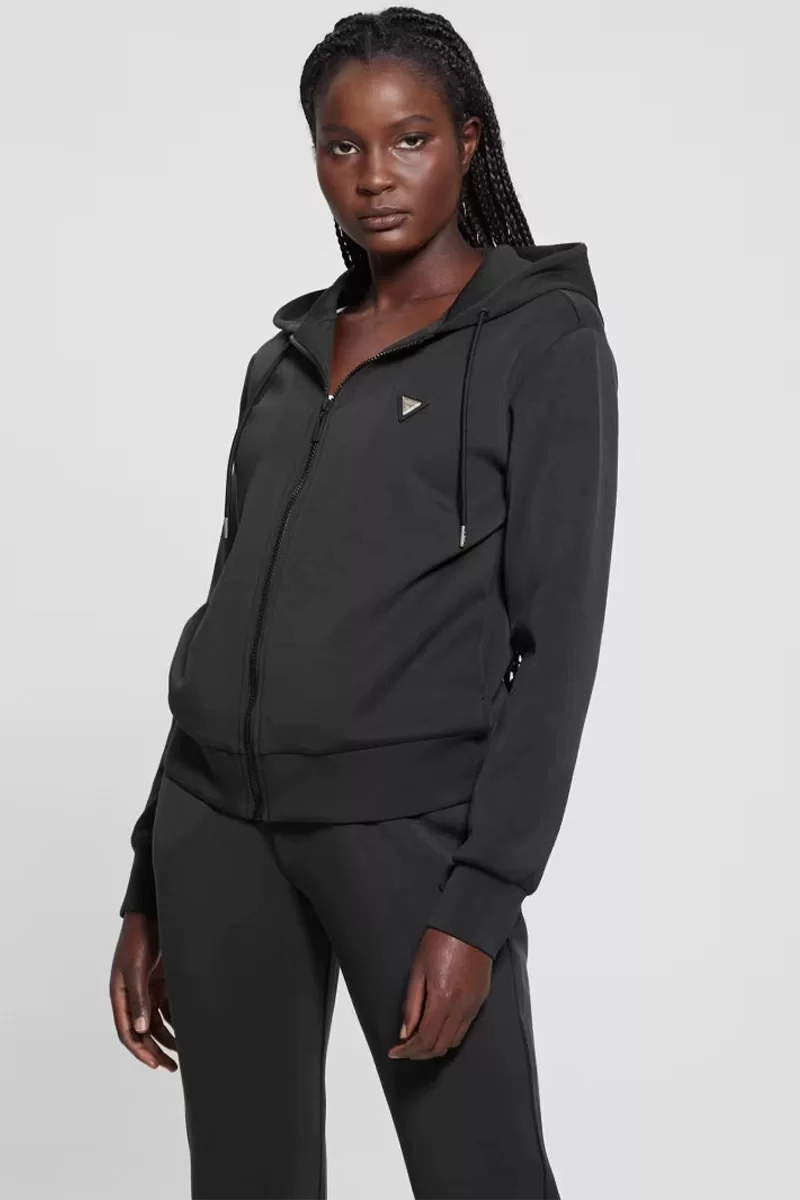 Guess Olympe Full Zıp Hoodıe Sweatsh Kadın Siyah Eşofman Üstü V4YQ06KCAY2-JBLK