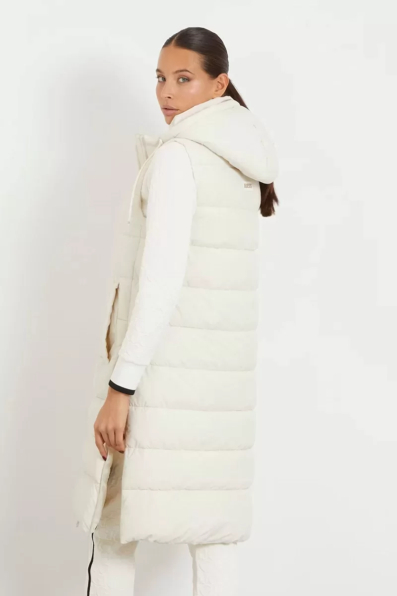 Guess BREANA SLEEVELESS PU Kadın Beyaz Yelek V4RL01WFYE2-G015