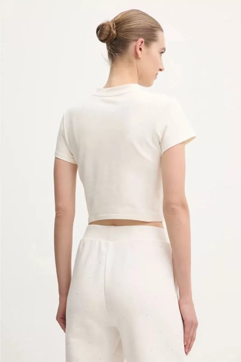 Guess Colette Crop Tee Kadın Krem T-Shirt V4YI20KCDH1-G6K5